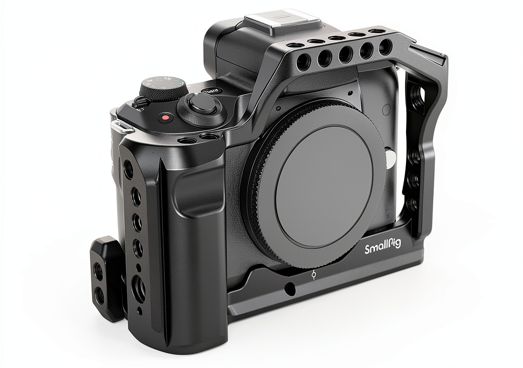 SMALLRIG aluminum cage mounted on Canon M50 with accessories