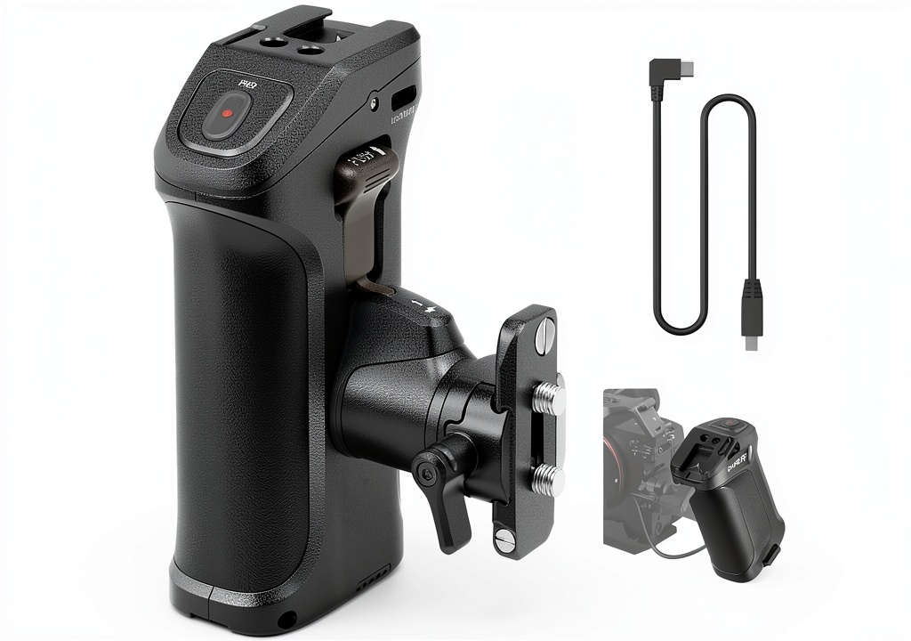 SmallRig side handle attached to Sony Alpha camera in a field setting