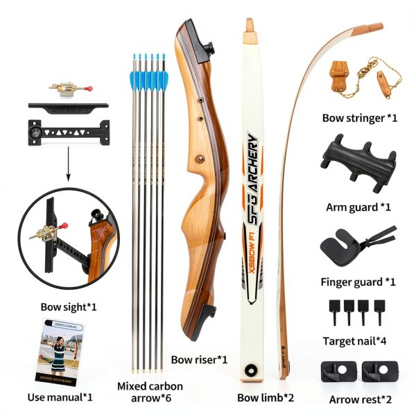 SOPOGER Recurve Bow and Arrow Set for Teens-4