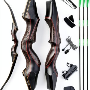 Deerseeker Outdoor Recurve Bow 30lb Right Hand Black Fiberglass-0