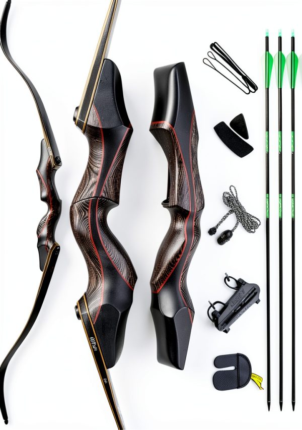 Deerseeker Outdoor Recurve Bow 30lb Right Hand Black Fiberglass-0