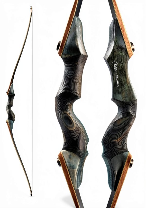 Recurve Bow GLURAK 166025 60LB Right Hand Gray Wood-0
