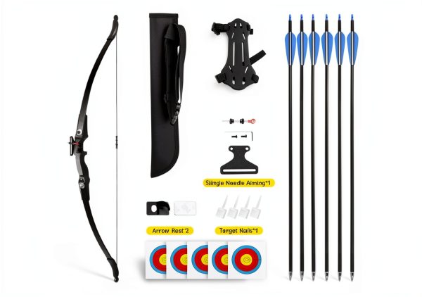 Reverse Bow 30lb Black Nylon Recurve Set by Catch Hunt-4