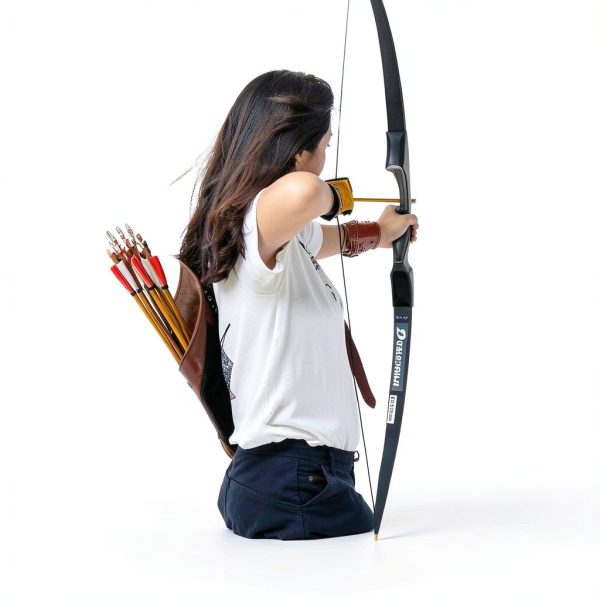 Deerseeker Outdoor Recurve Bow 30lb Right Hand Black Fiberglass-2