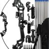 SERfawnCH Recurve Bow 51in Black Aluminum Carbon Fiber 35lb Draw-0