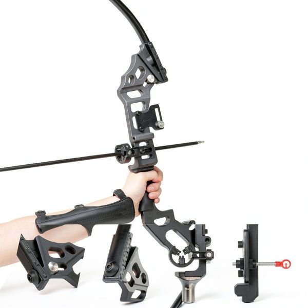 SERfawnCH Recurve Bow 51in Black Aluminum Carbon Fiber 35lb Draw-2